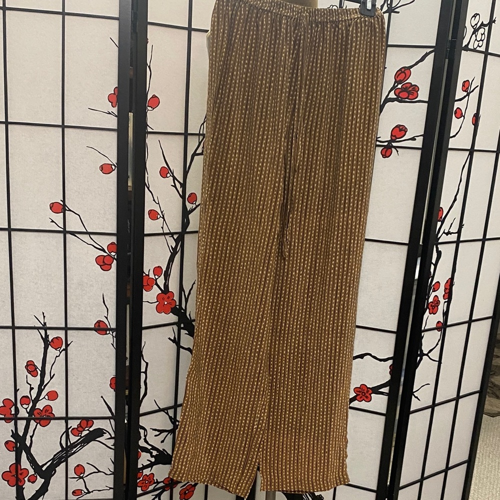 Brown Striped Women's Pants